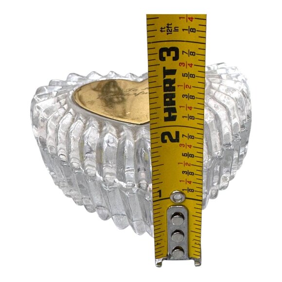 Heart Shaped Crystal Trinket Dish Box Gold Engraved To A Great Aunt Gift Vintage - Picture 5 of 12